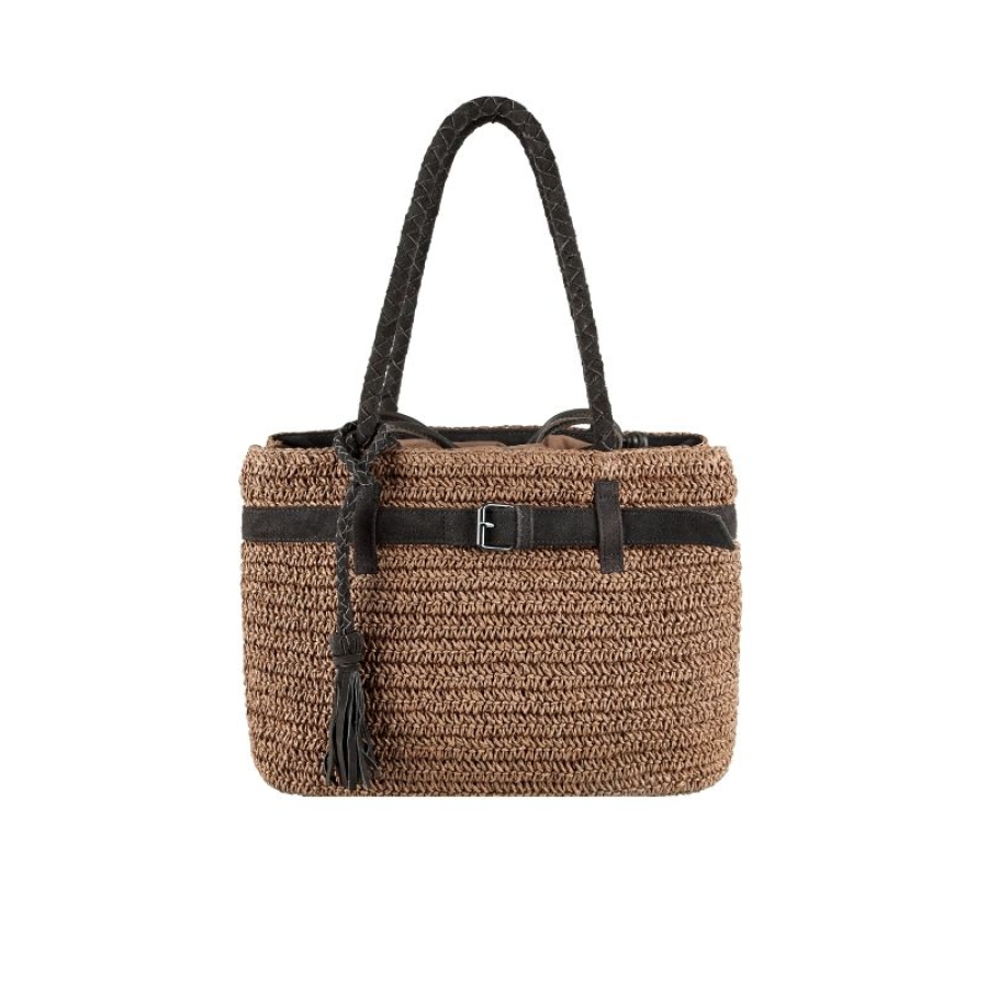 SEABREEZE SHOPPER MEDIUM coffee aus Raffiabast